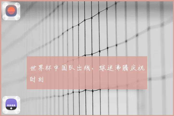 世界杯中国队出线，球迷沸腾庆祝时刻